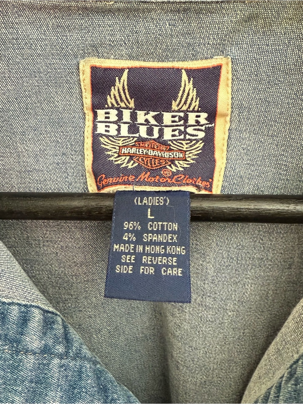 Vintage Harley Davidson Denim Button-Up Jacket Womens Large Biker core Grunge - Picture 4 of 9